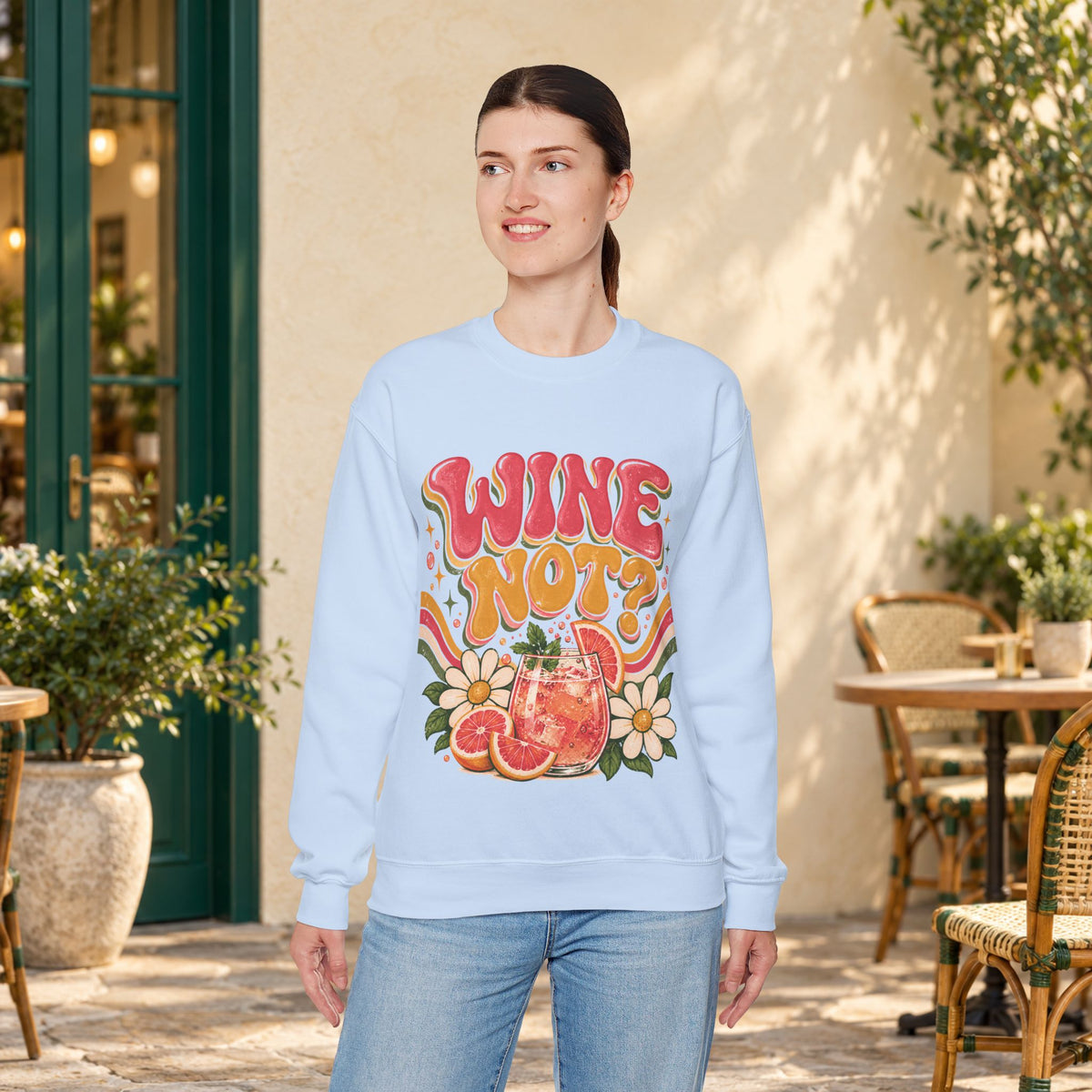 Wine Not? Floral Citrus Sweatshirt