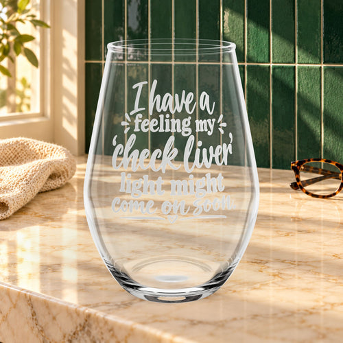 Check Liver Light Stemless Wine Glass – 11.75oz — product view