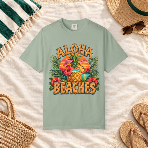 Aloha Beaches Tropical Pineapple T-Shirt in Bay