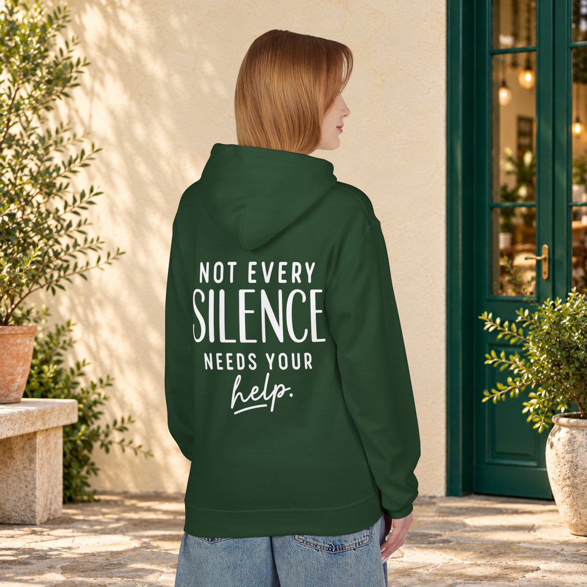 Not Every Silence Needs Your Help Hoodie — product view