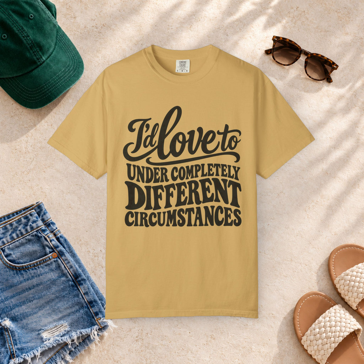 I'd Love To, Under Completely Different Circumstances T-Shirt in Mustard — product view