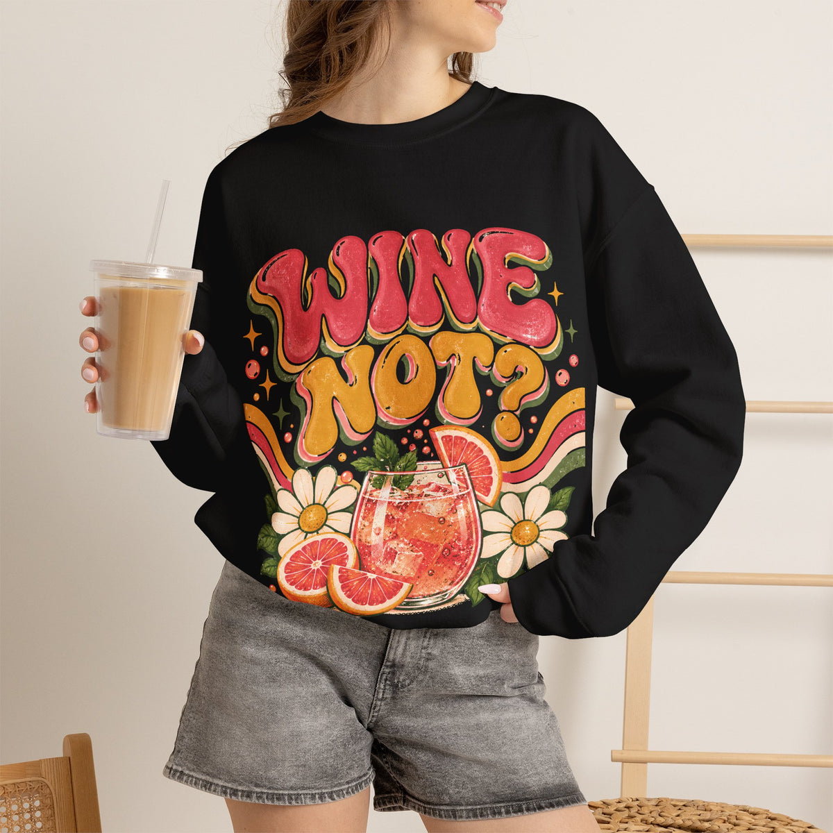 Wine Not? Floral Citrus Sweatshirt