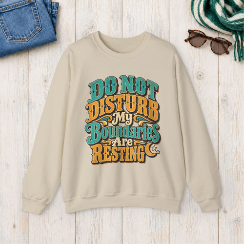 Do Not Disturb: My Boundaries Are Resting Sweatshirt in Sand