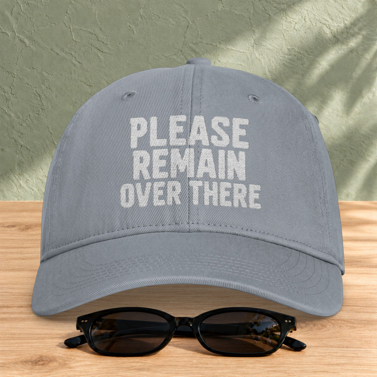 Please Remain Over There Coastal Washed Cap in Granite — product view