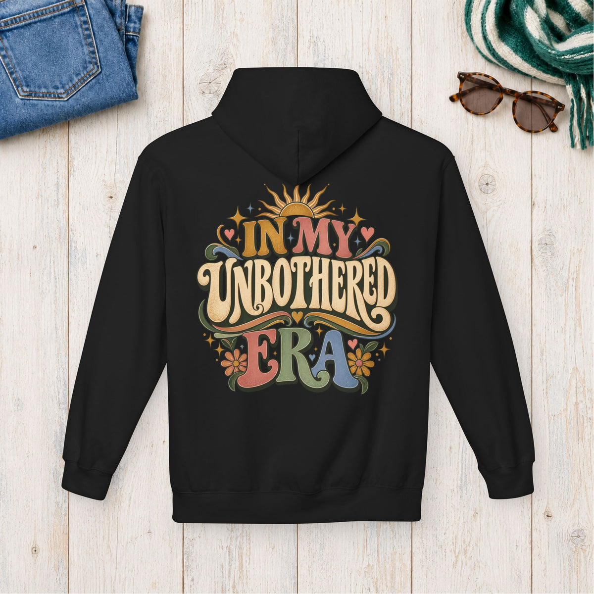 In My Unbothered Era Hoodie – Back Print in Black