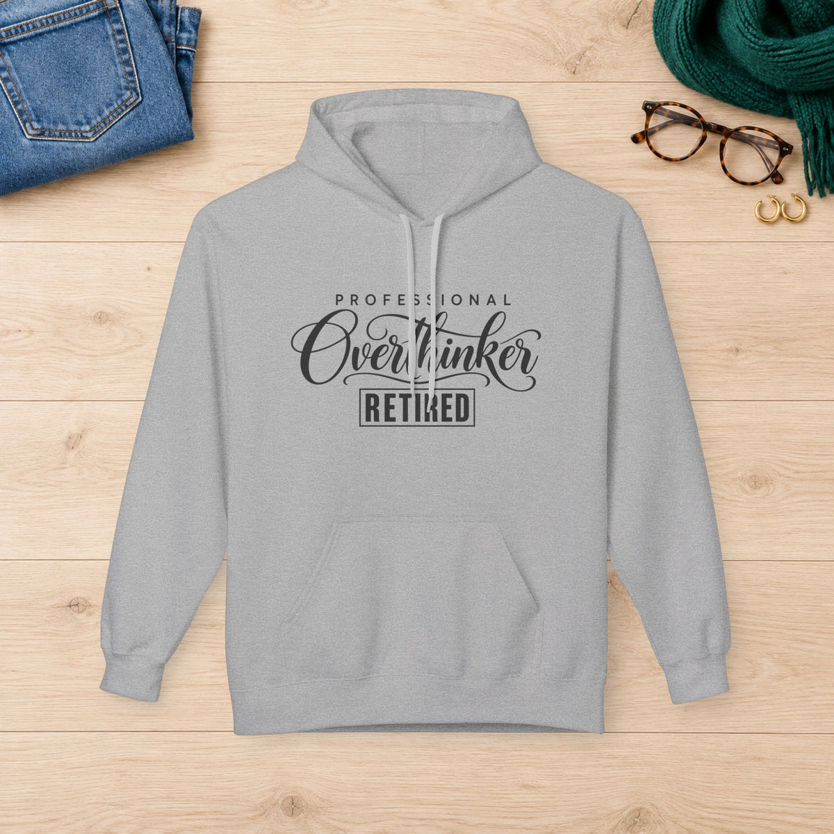 Professional Overthinker: Retired Hoodie in Sport Grey