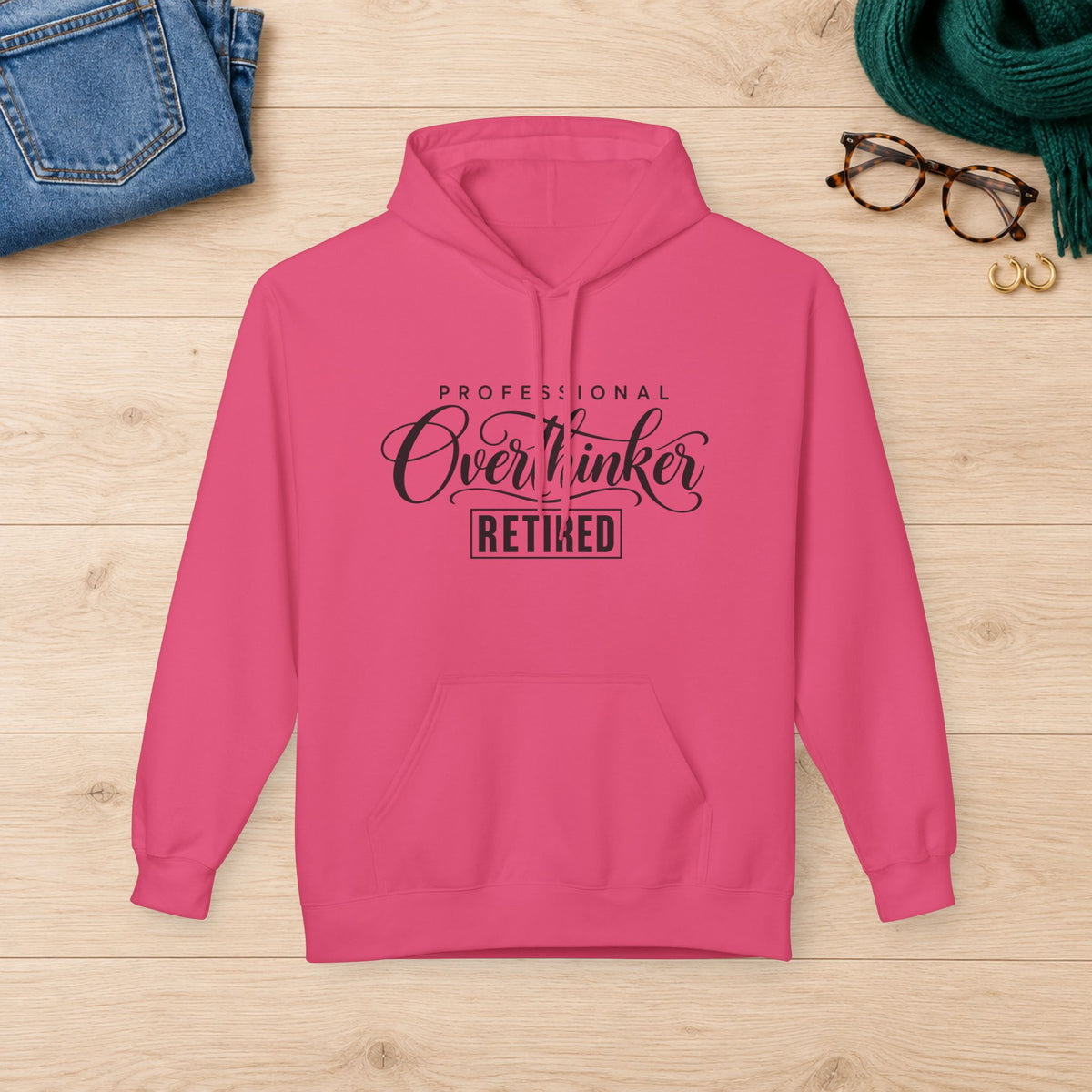 Professional Overthinker: Retired Hoodie in Pink Lemonade