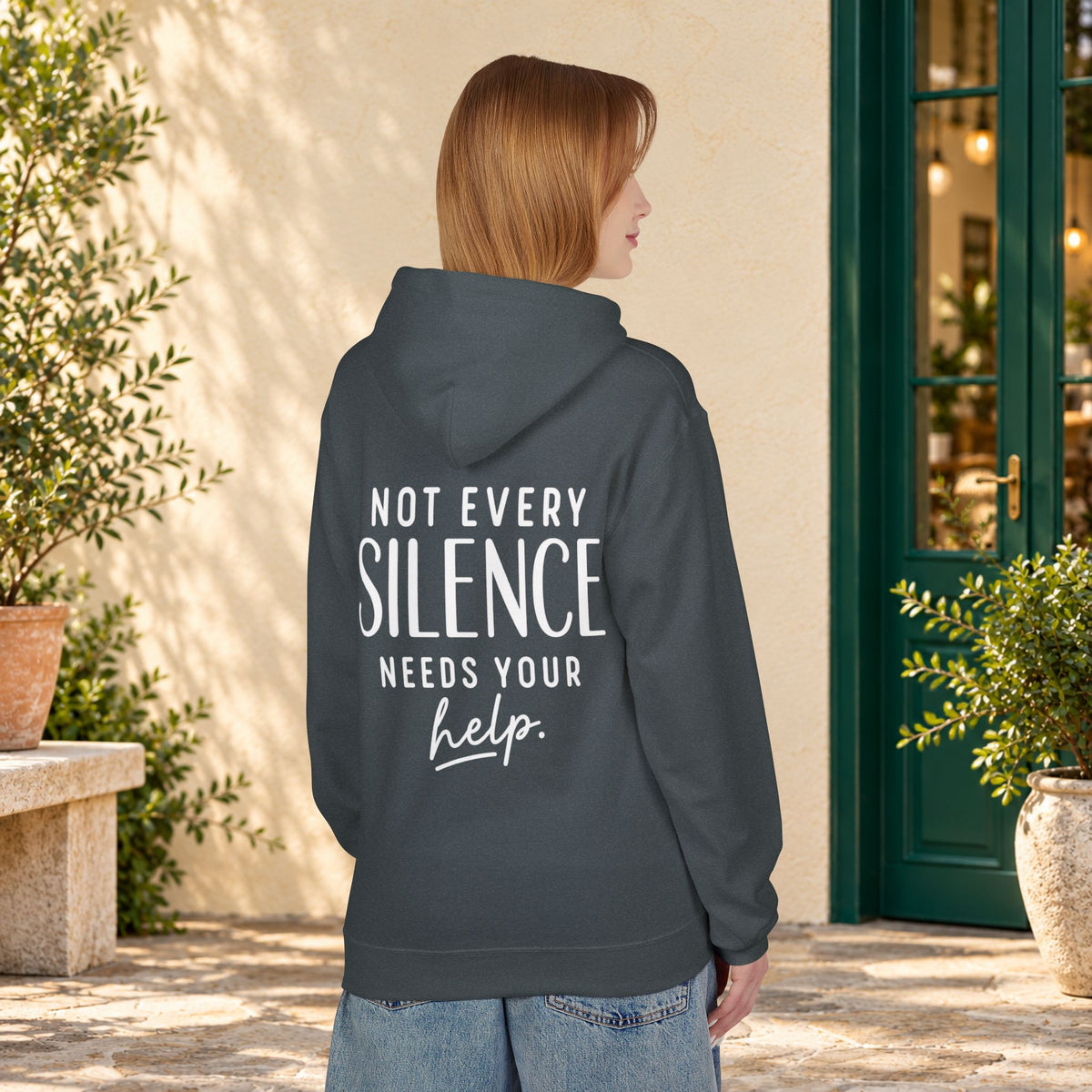 Not Every Silence Needs Your Help Hoodie — product view