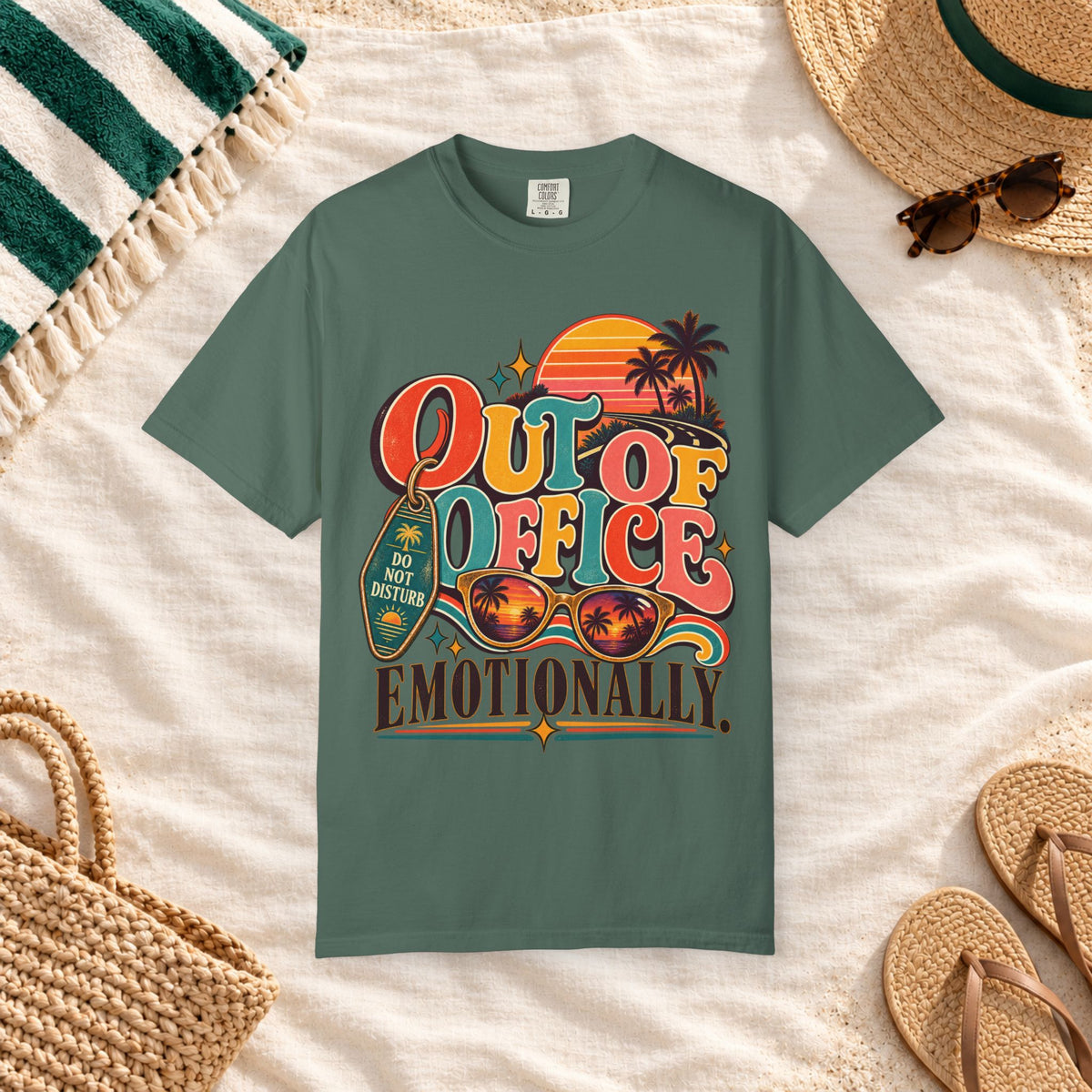 Out of Office Emotionally T-Shirt in Blue Spruce