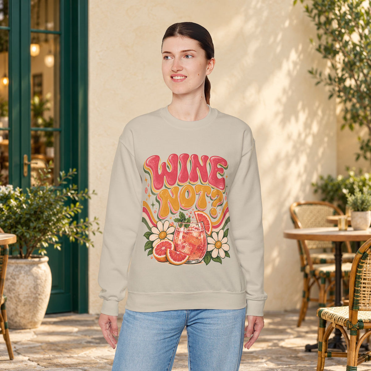 Wine Not? Floral Citrus Sweatshirt