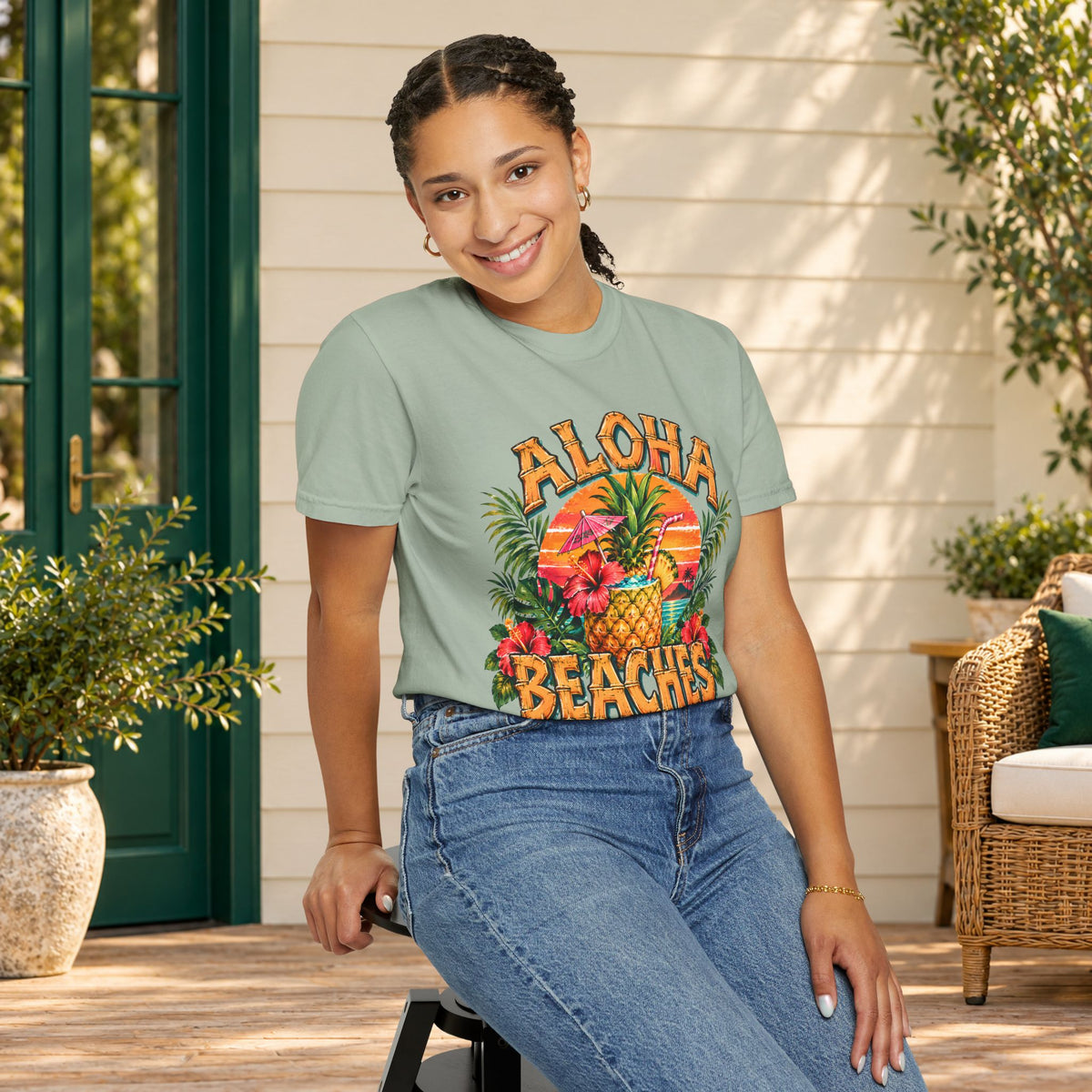 Aloha Beaches Tropical Pineapple T-Shirt