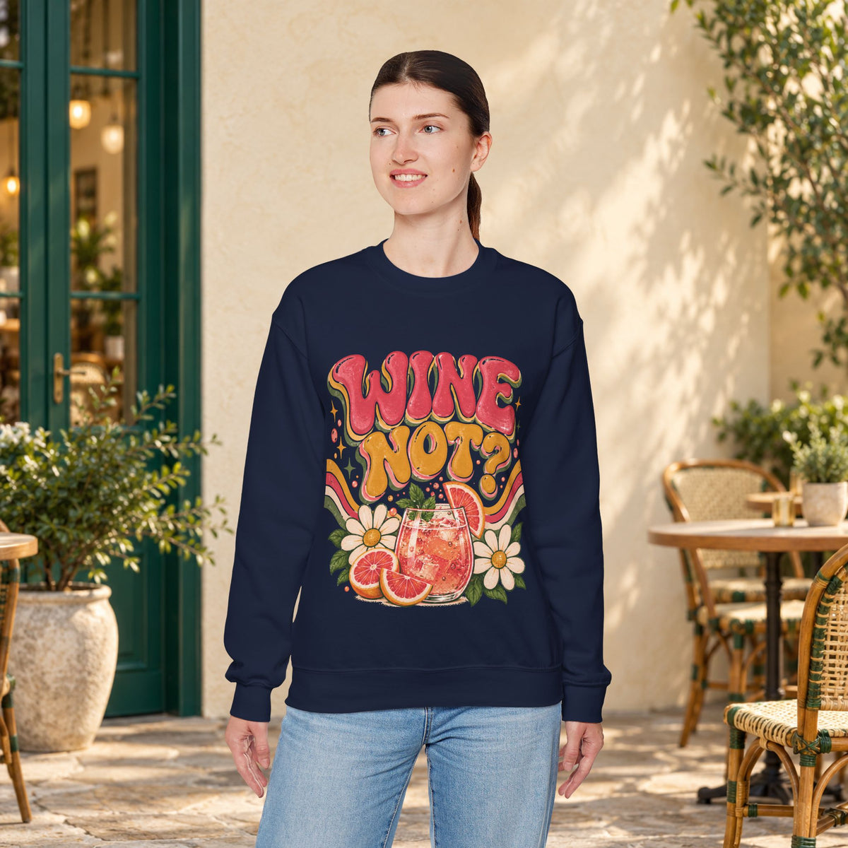 Wine Not? Floral Citrus Sweatshirt