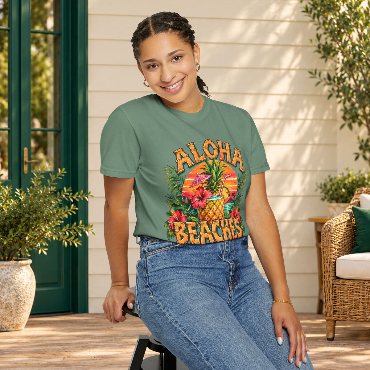 Aloha Beaches Tropical Pineapple T-Shirt