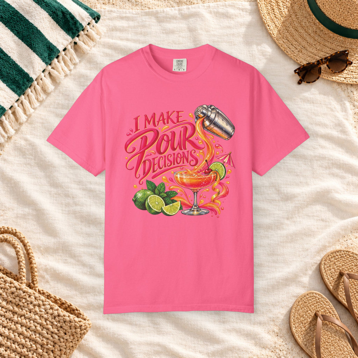 I Make Pour Decisions Cocktail Graphic T-Shirt in Crunchberry