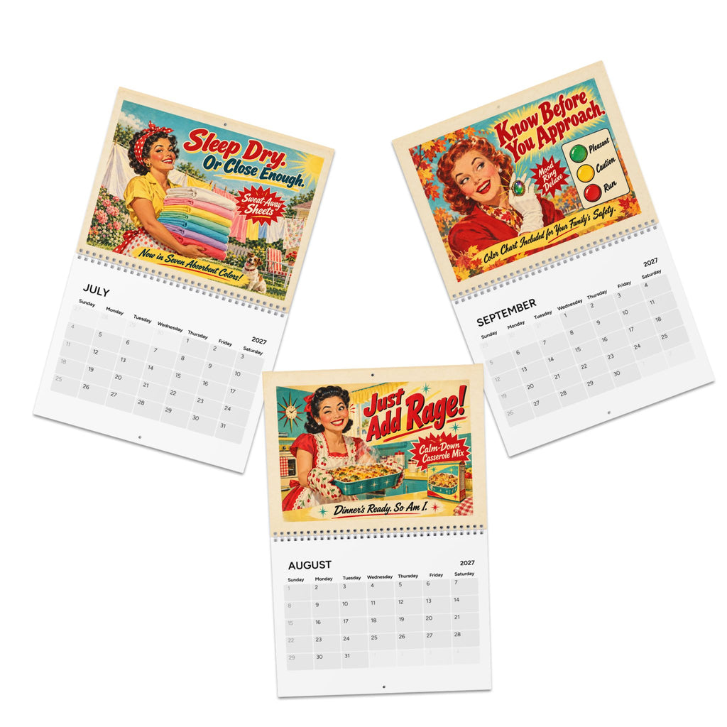 Retro Perimenopause Humor 2027 Wall Calendar