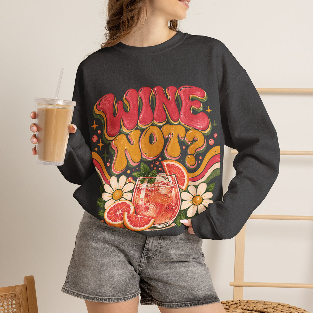 Wine Not? Floral Citrus Sweatshirt