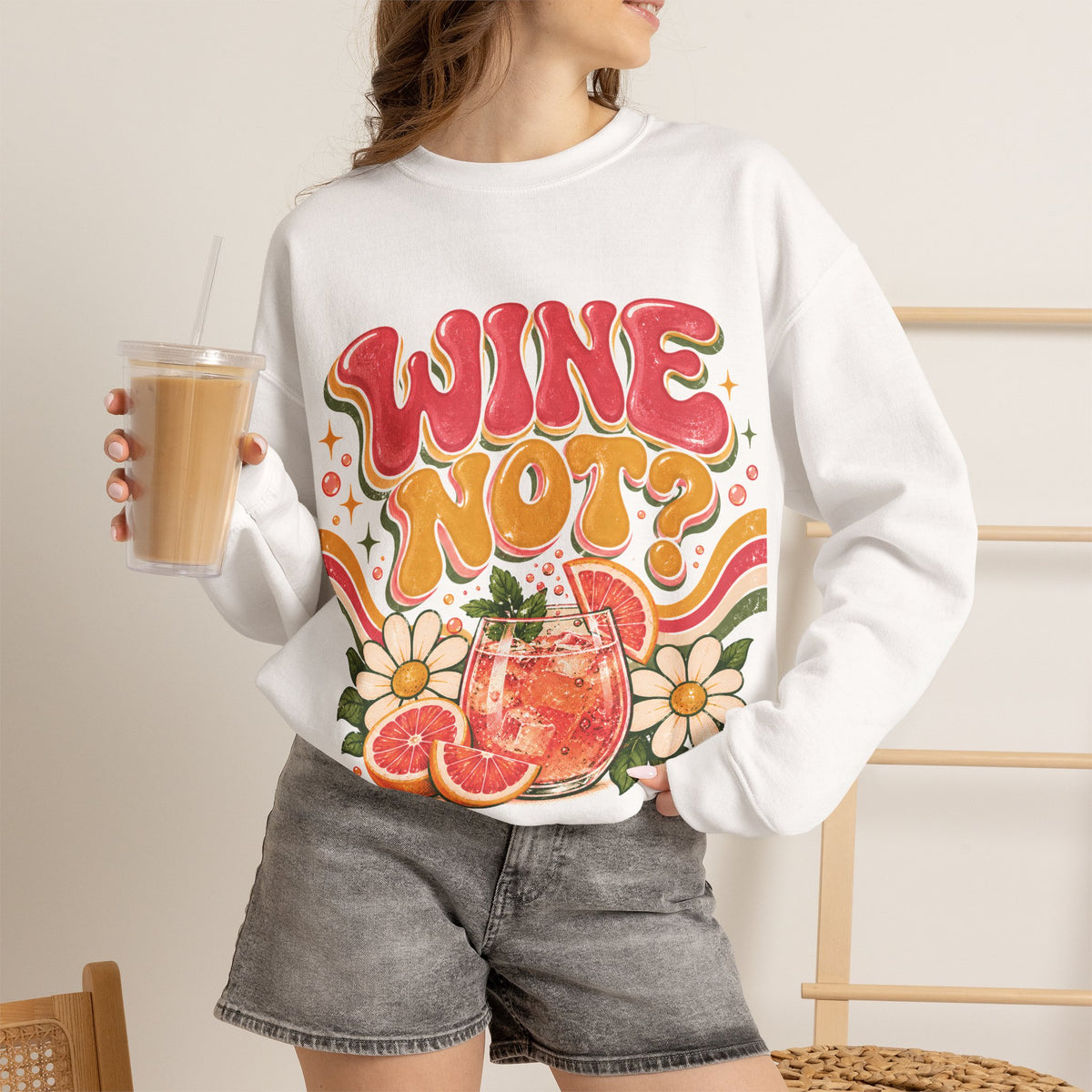 Wine Not? Floral Citrus Sweatshirt