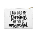 My Face Is Unsupervised Accessory Pouch in Black zipper, Small