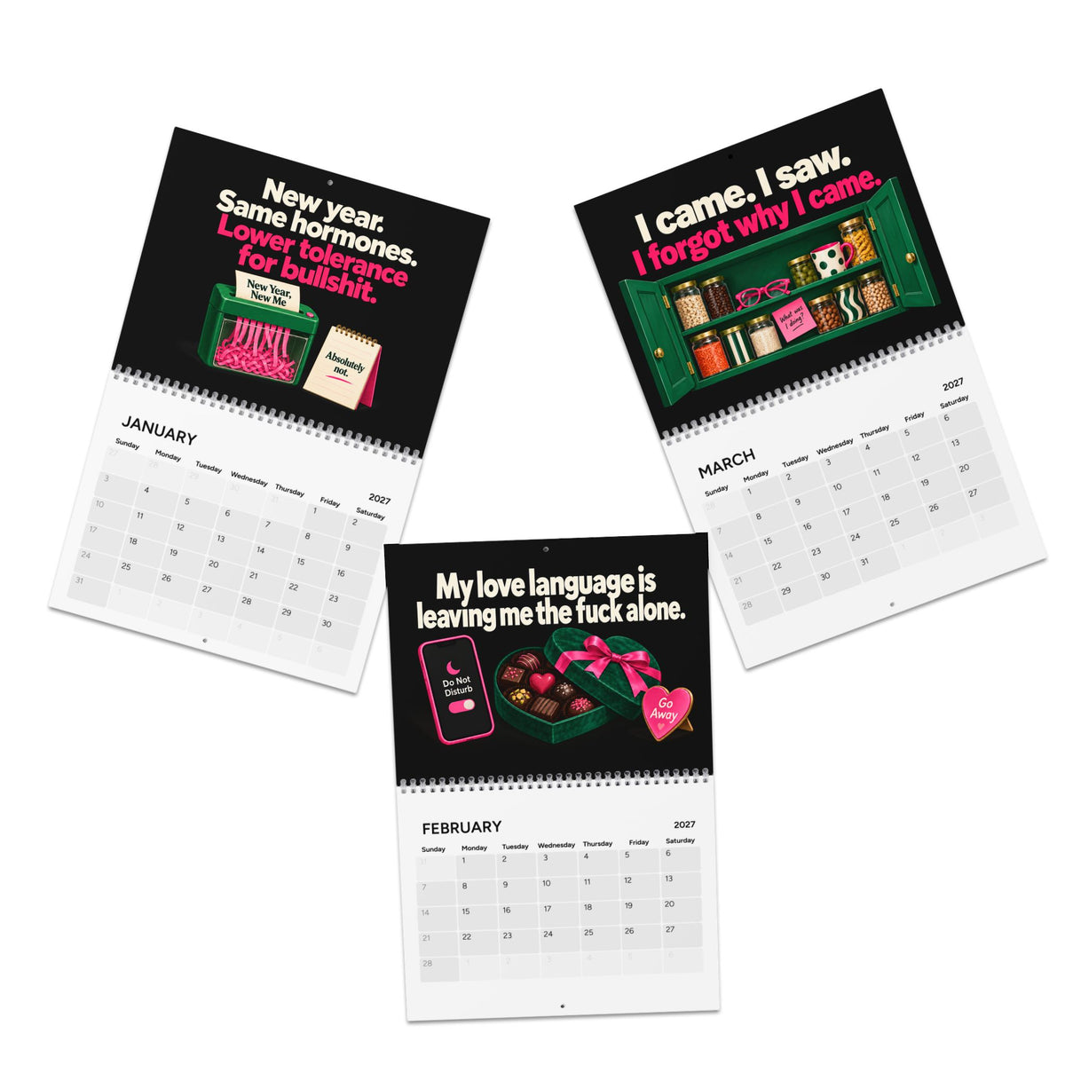 Zero Fucks Remaining 2027 Wall Calendar
