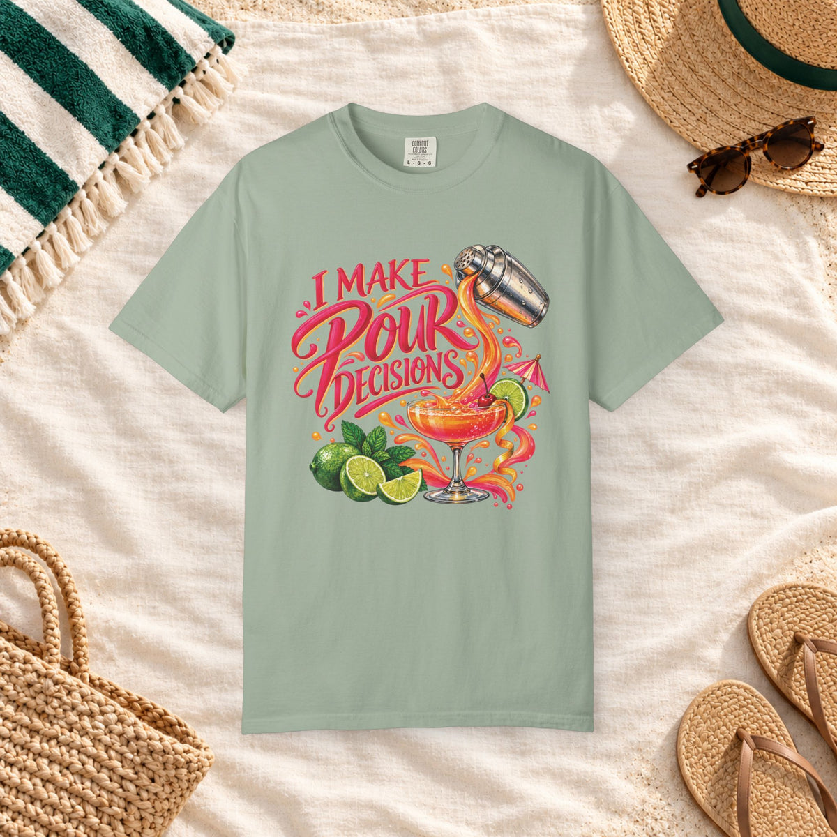 I Make Pour Decisions Cocktail Graphic T-Shirt in Bay