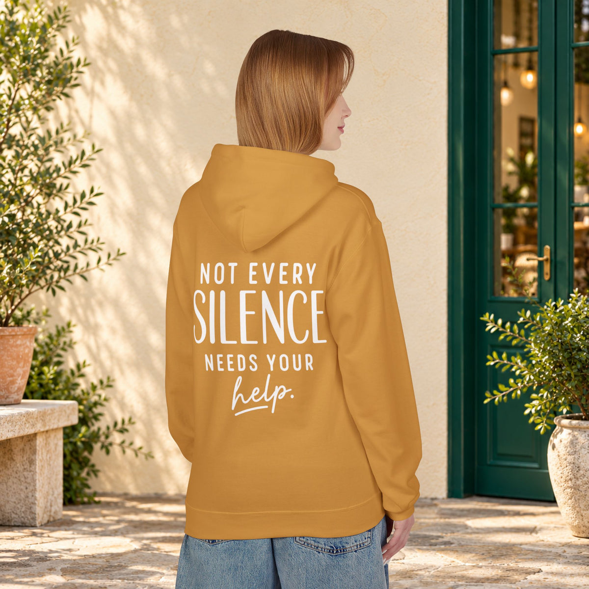 Not Every Silence Needs Your Help Hoodie — product view