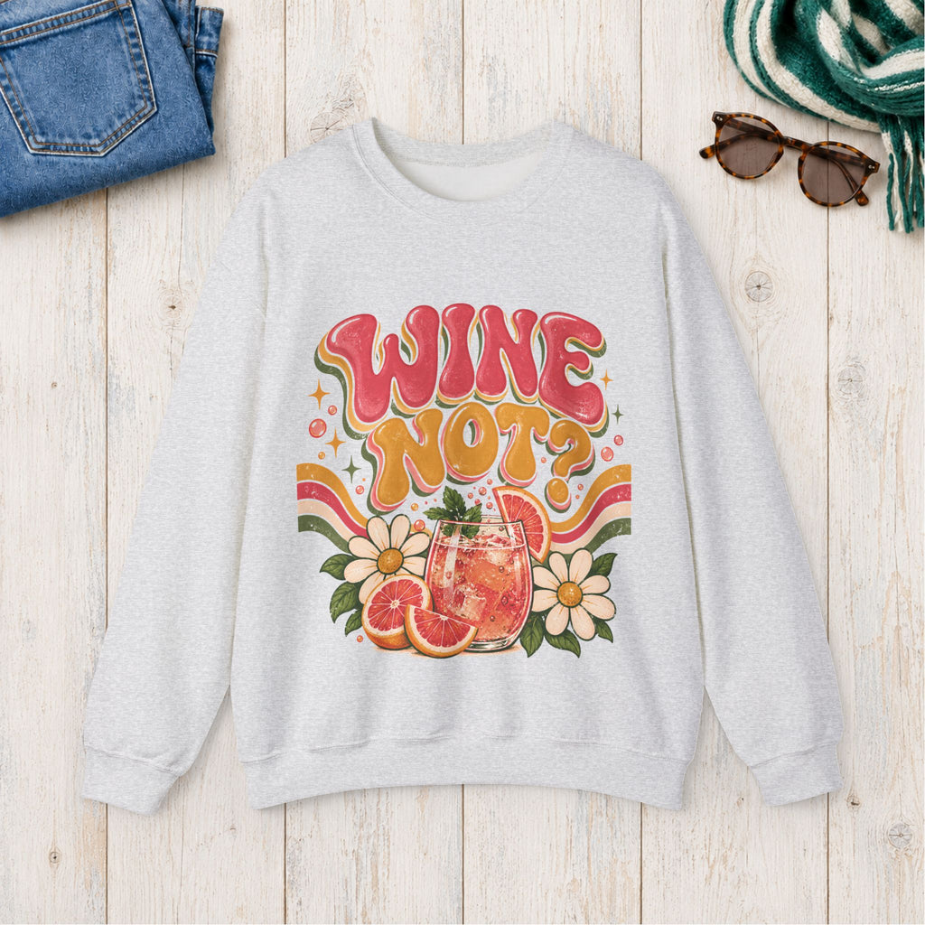 Wine Not? Floral Citrus Sweatshirt in Ash