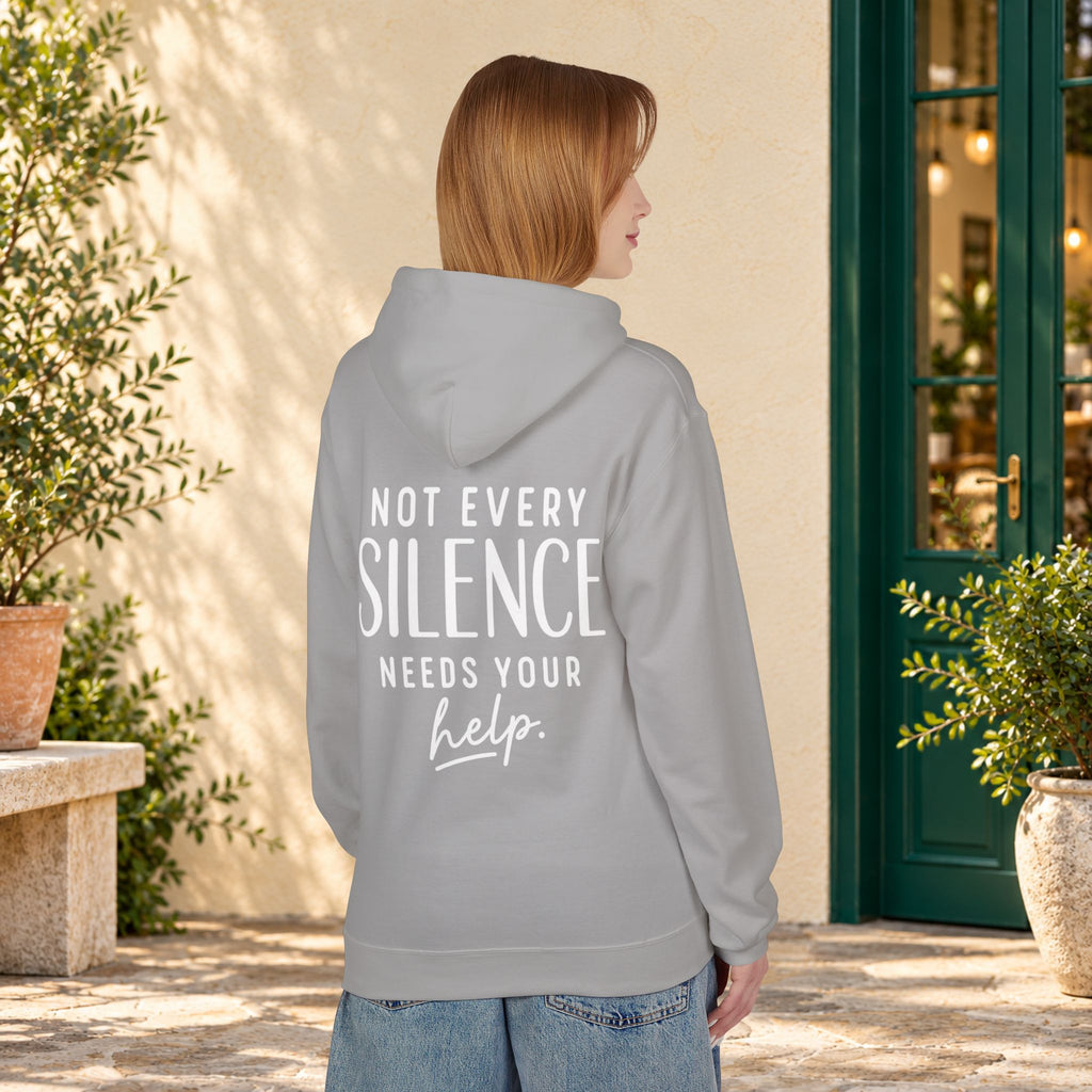 Not Every Silence Needs Your Help Hoodie — product view