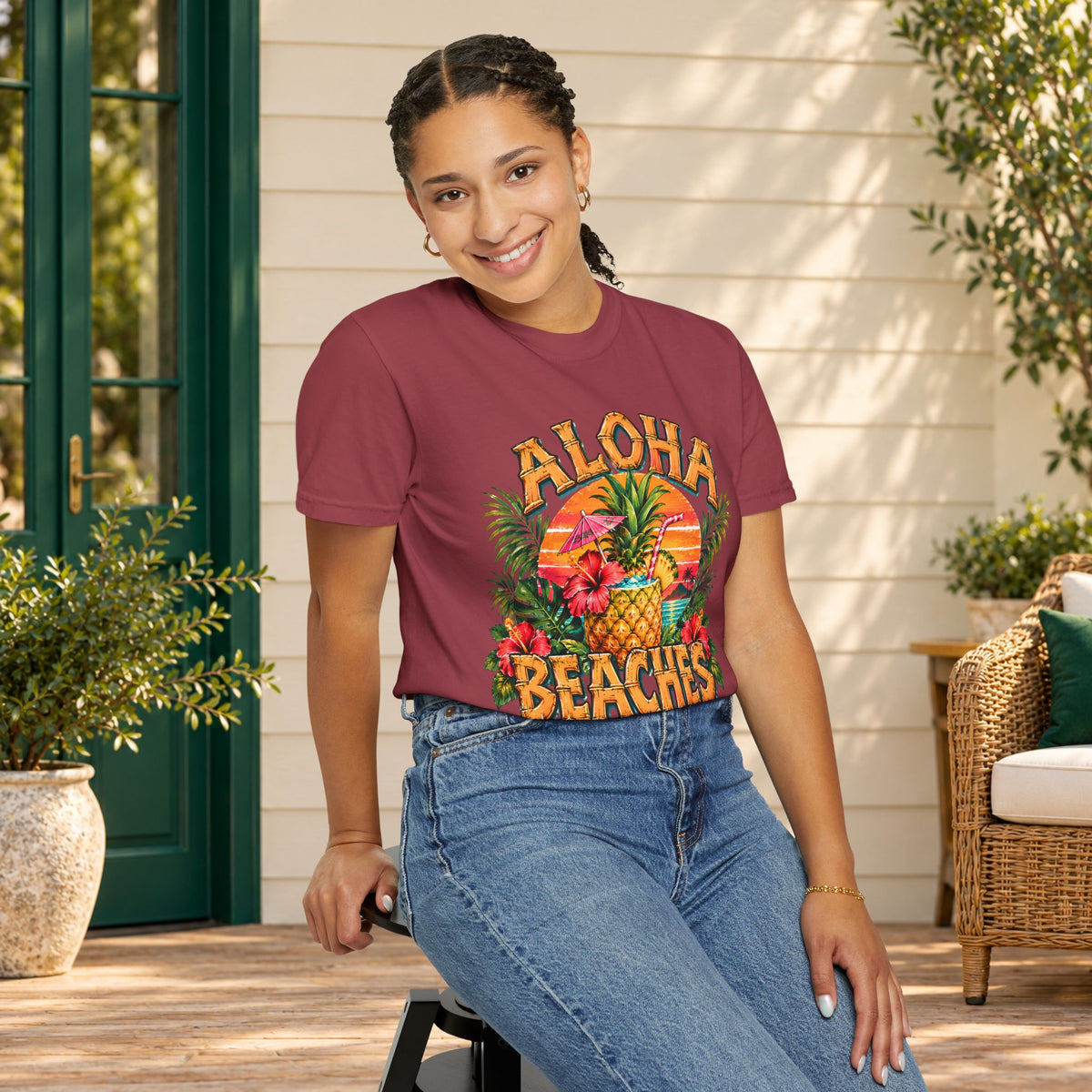 Aloha Beaches Tropical Pineapple T-Shirt