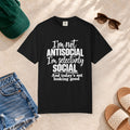 I'm Not Antisocial, I'm Selectively Social T-Shirt in Black — product view