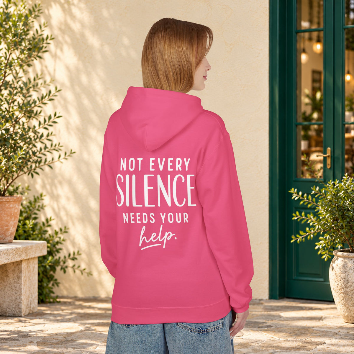 Not Every Silence Needs Your Help Hoodie — product view