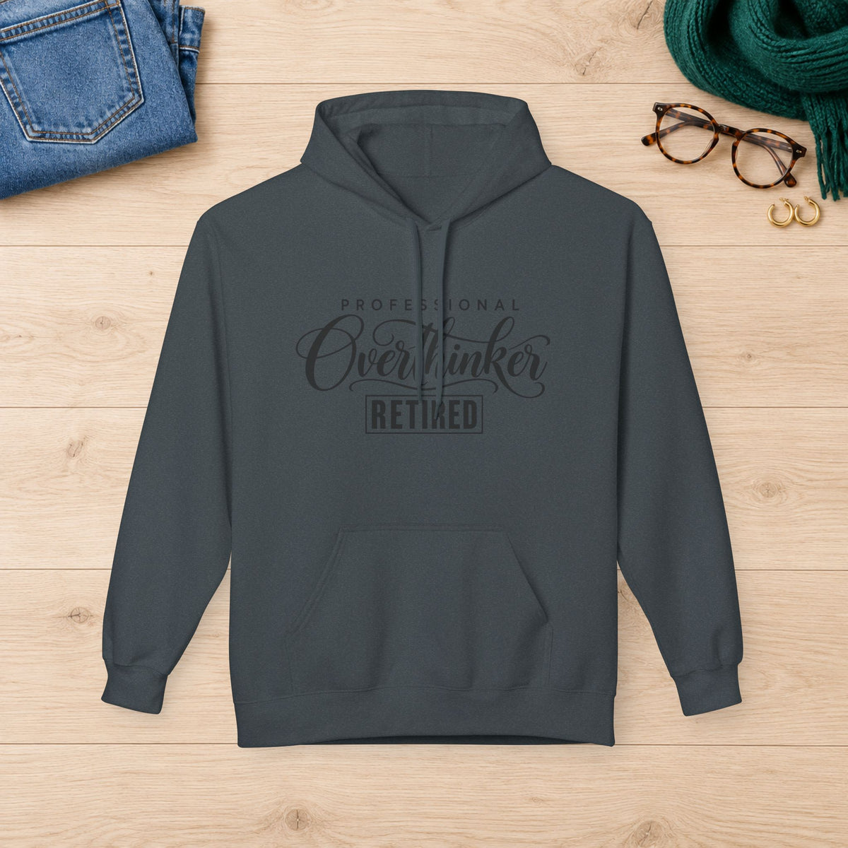 Professional Overthinker: Retired Hoodie in Dark Heather