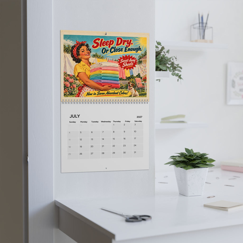 Retro Perimenopause Humor 2027 Wall Calendar