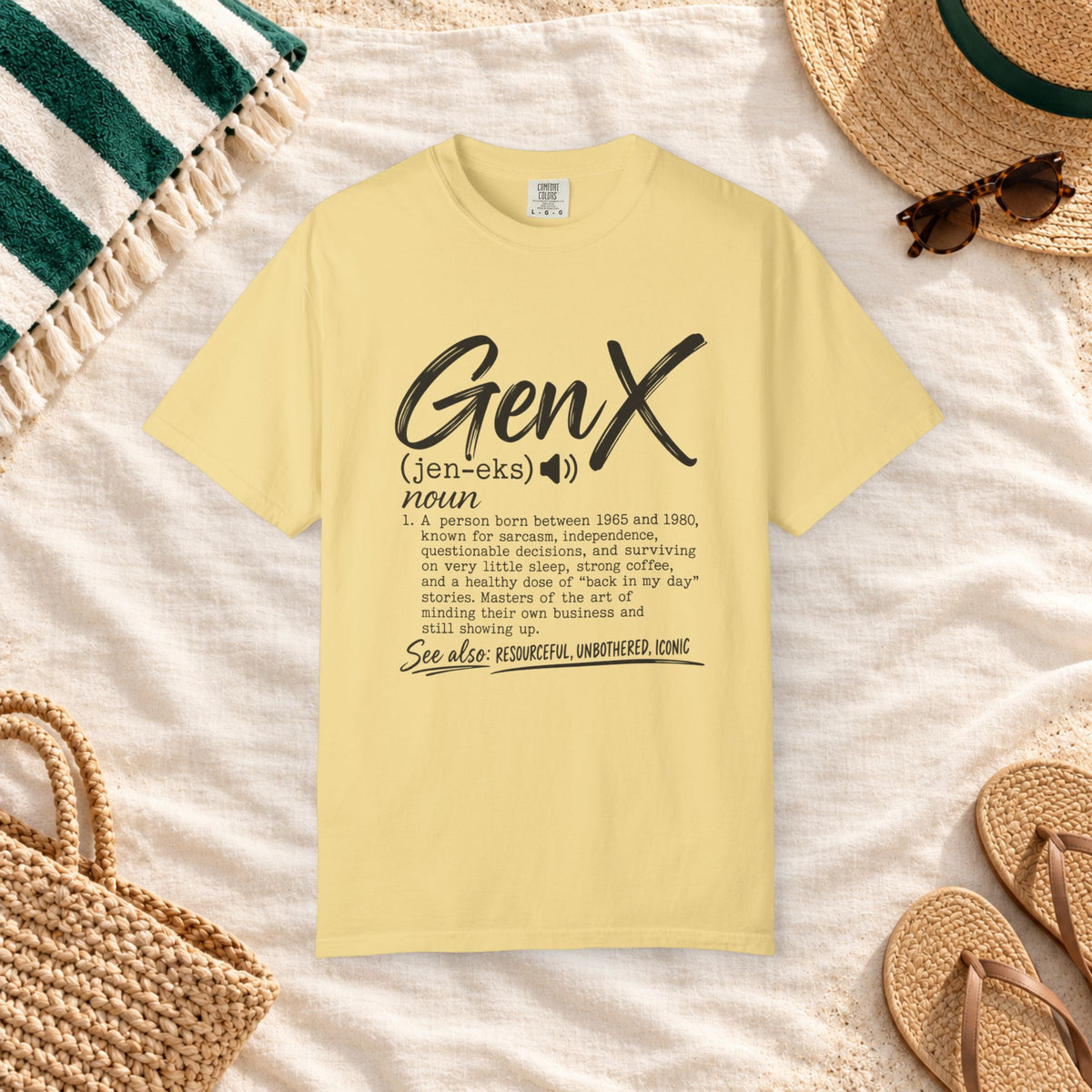 Gen X Definition Graphic T-Shirt in Butter — product view