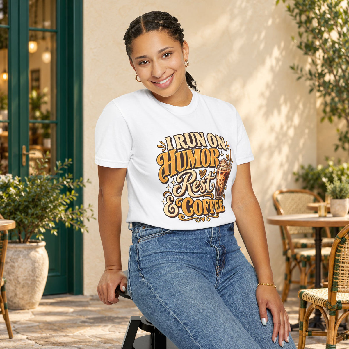 I Run on Humor, Rest & Coffee T-Shirt