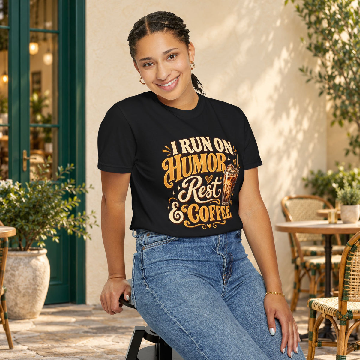 I Run on Humor, Rest & Coffee T-Shirt