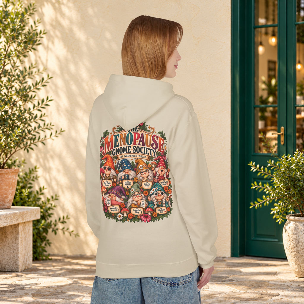Menopause Gnome Society Hoodie – Back Print