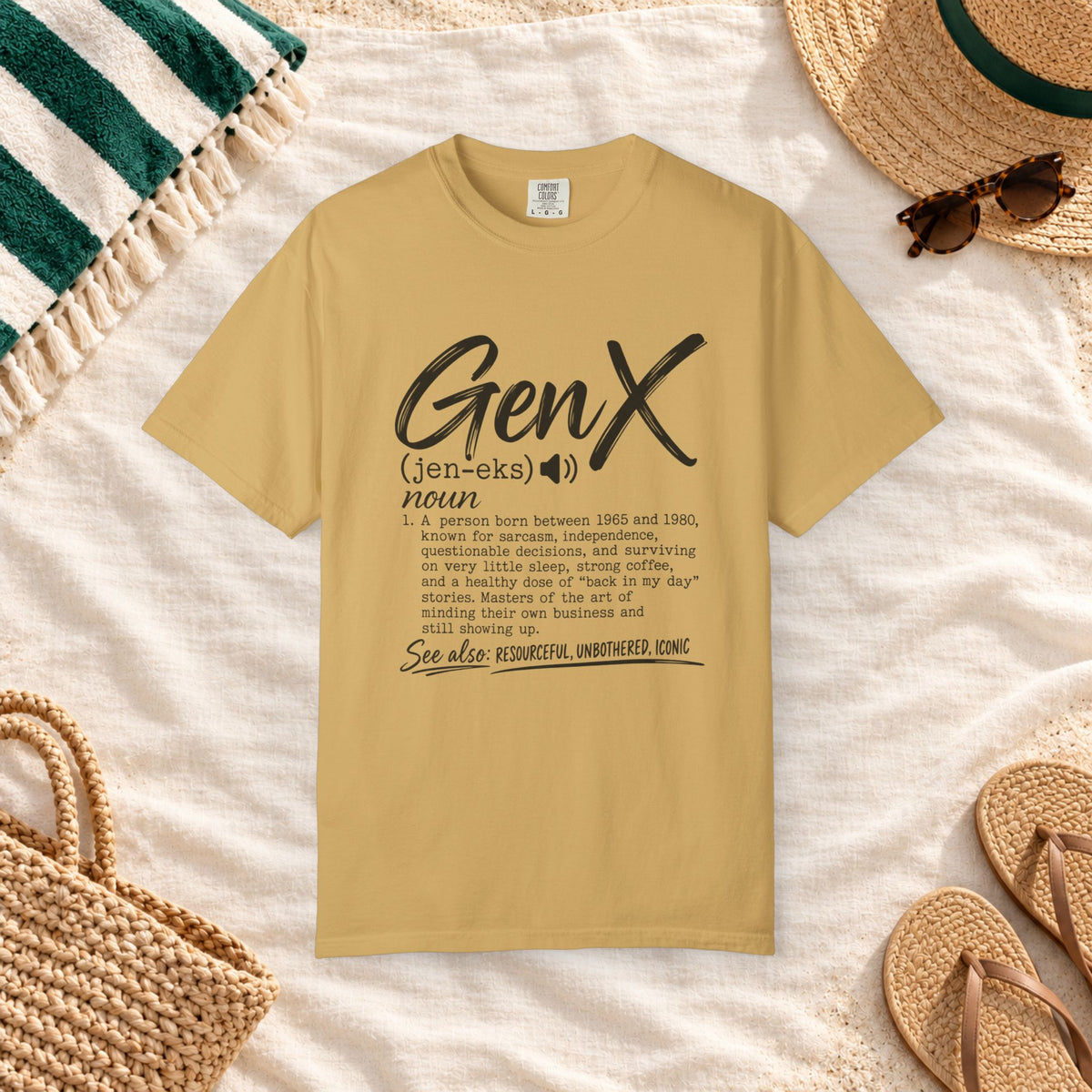 Gen X Definition Graphic T-Shirt in Mustard — product view