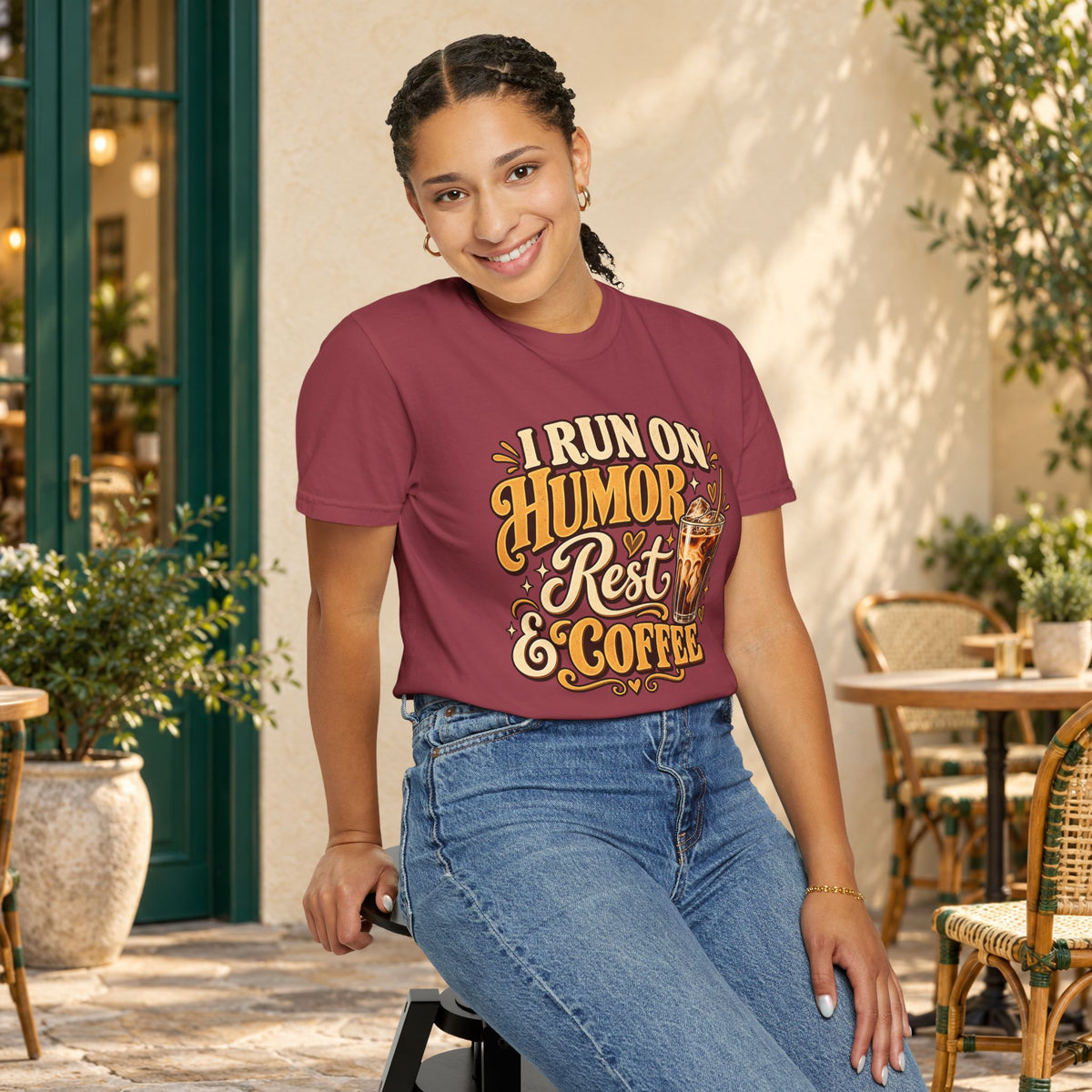 I Run on Humor, Rest & Coffee T-Shirt