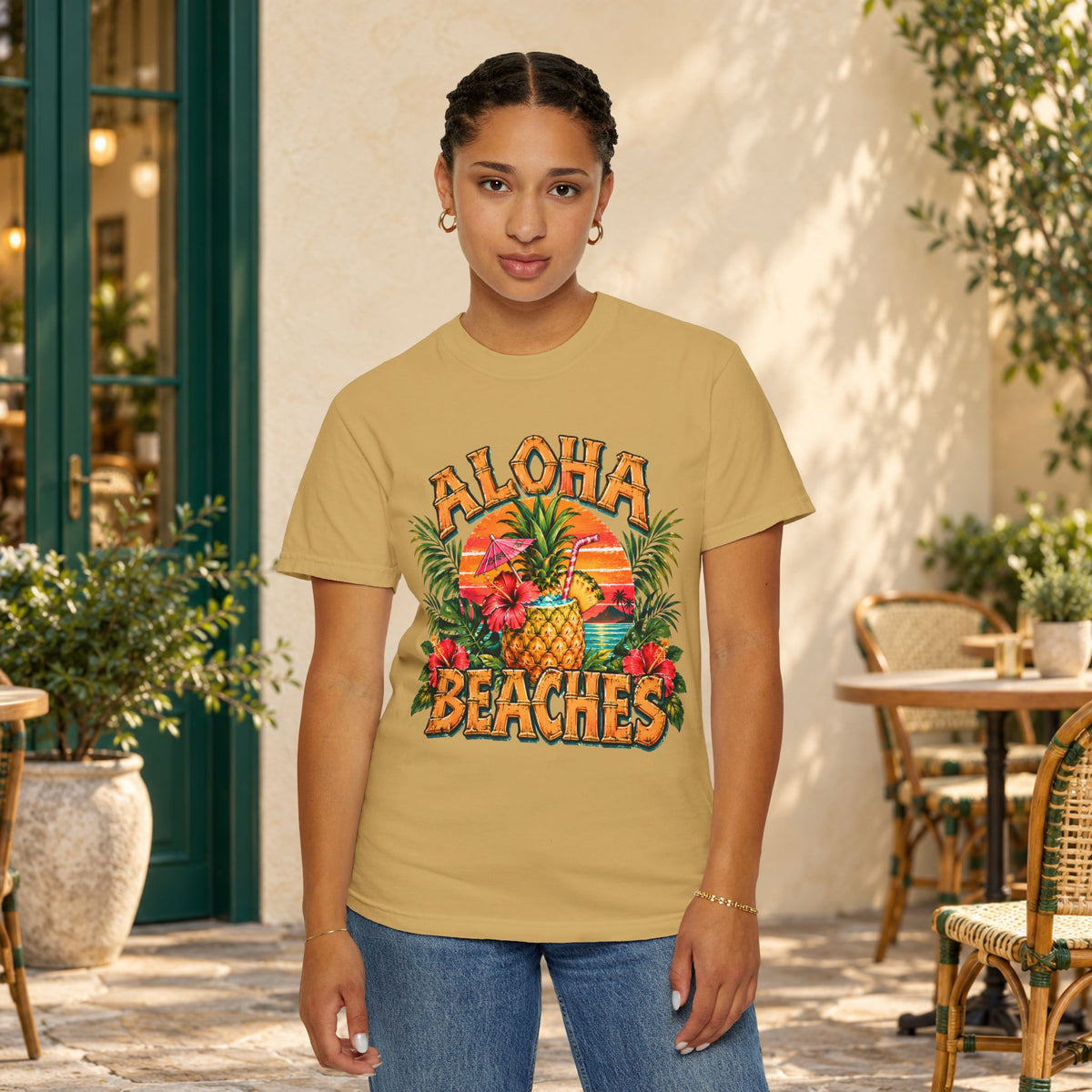 Aloha Beaches Tropical Pineapple T-Shirt