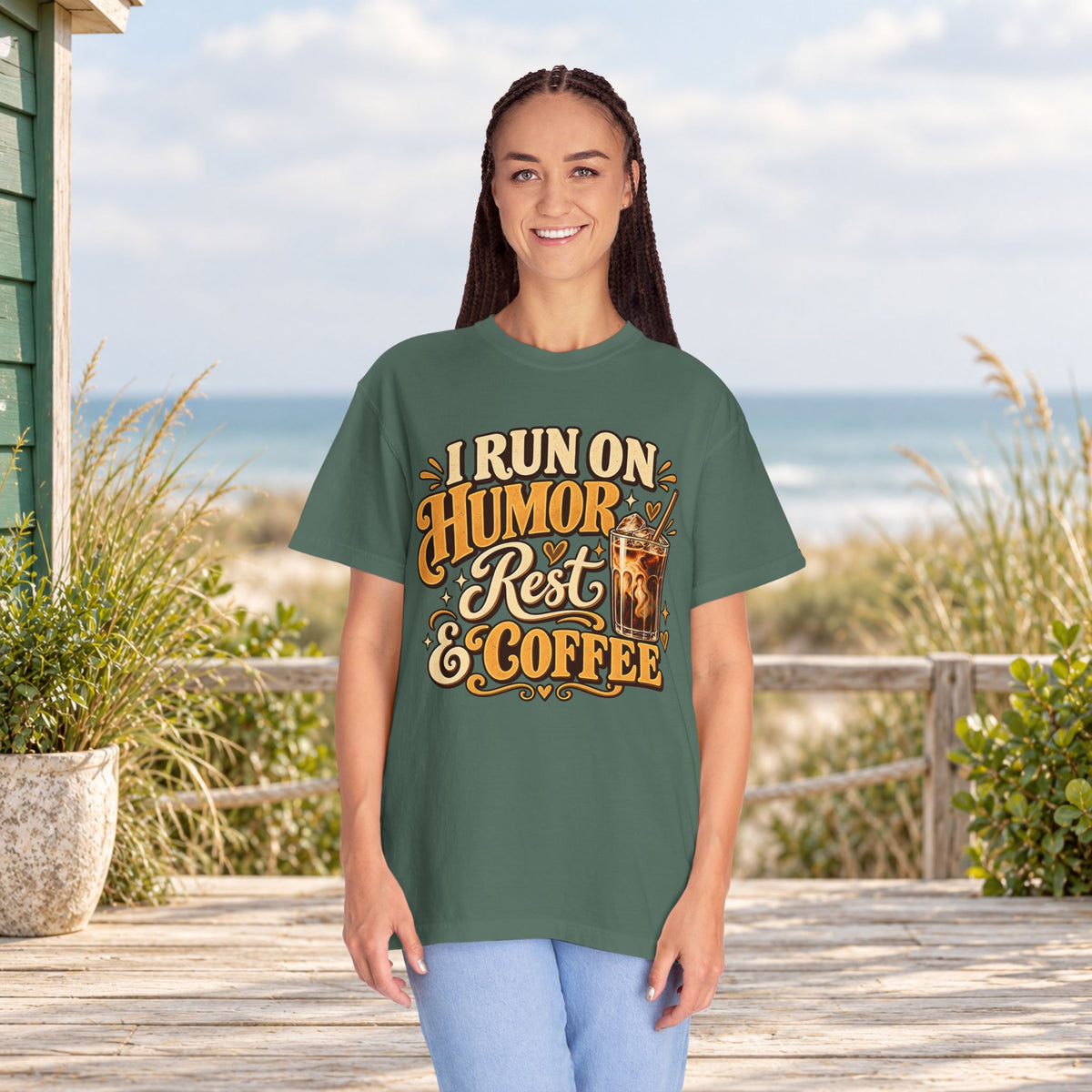 I Run on Humor, Rest & Coffee T-Shirt
