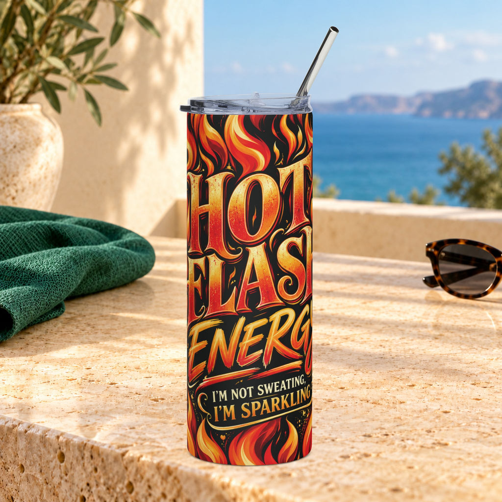 Hot Flash Energy 20oz Stainless Steel Tumbler in White, 20oz