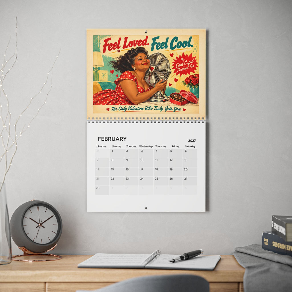 Retro Perimenopause Humor 2027 Wall Calendar