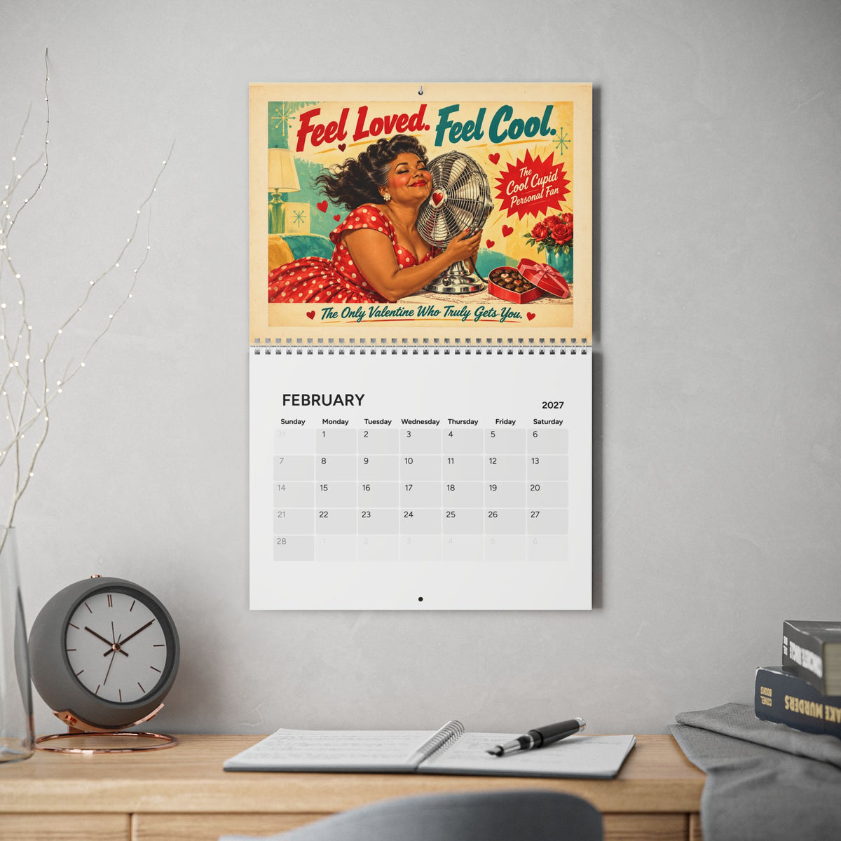 Retro Perimenopause Humor 2027 Wall Calendar
