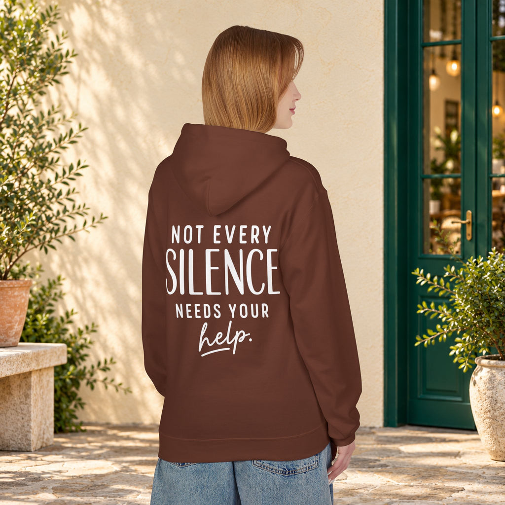 Not Every Silence Needs Your Help Hoodie — product view