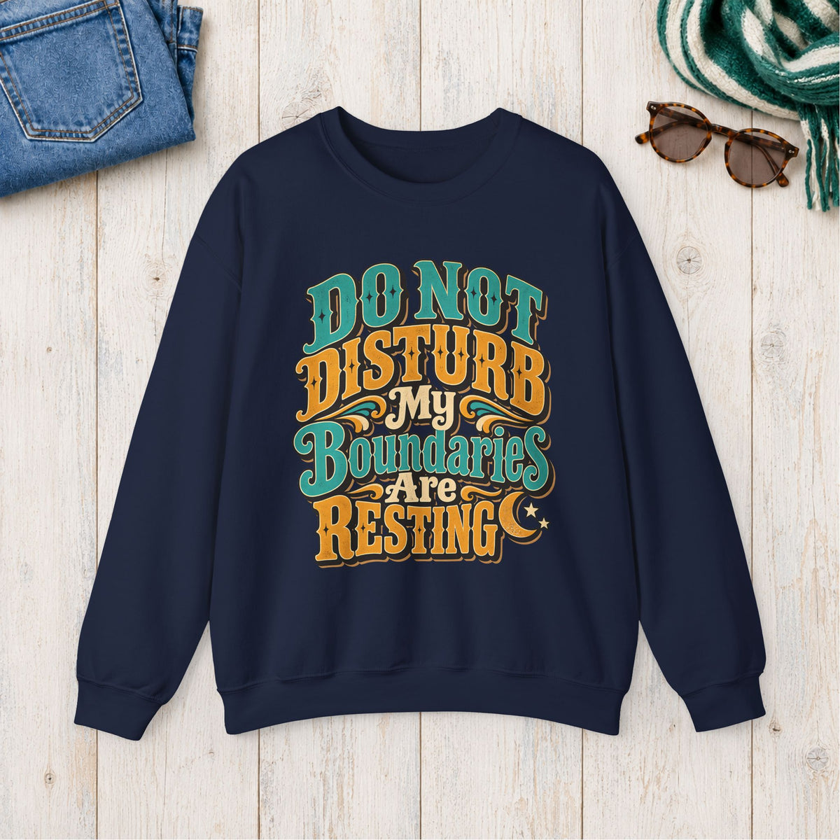 Do Not Disturb: My Boundaries Are Resting Sweatshirt in Navy