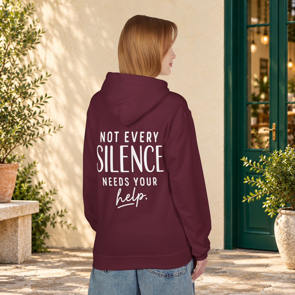 Not Every Silence Needs Your Help Hoodie — product view