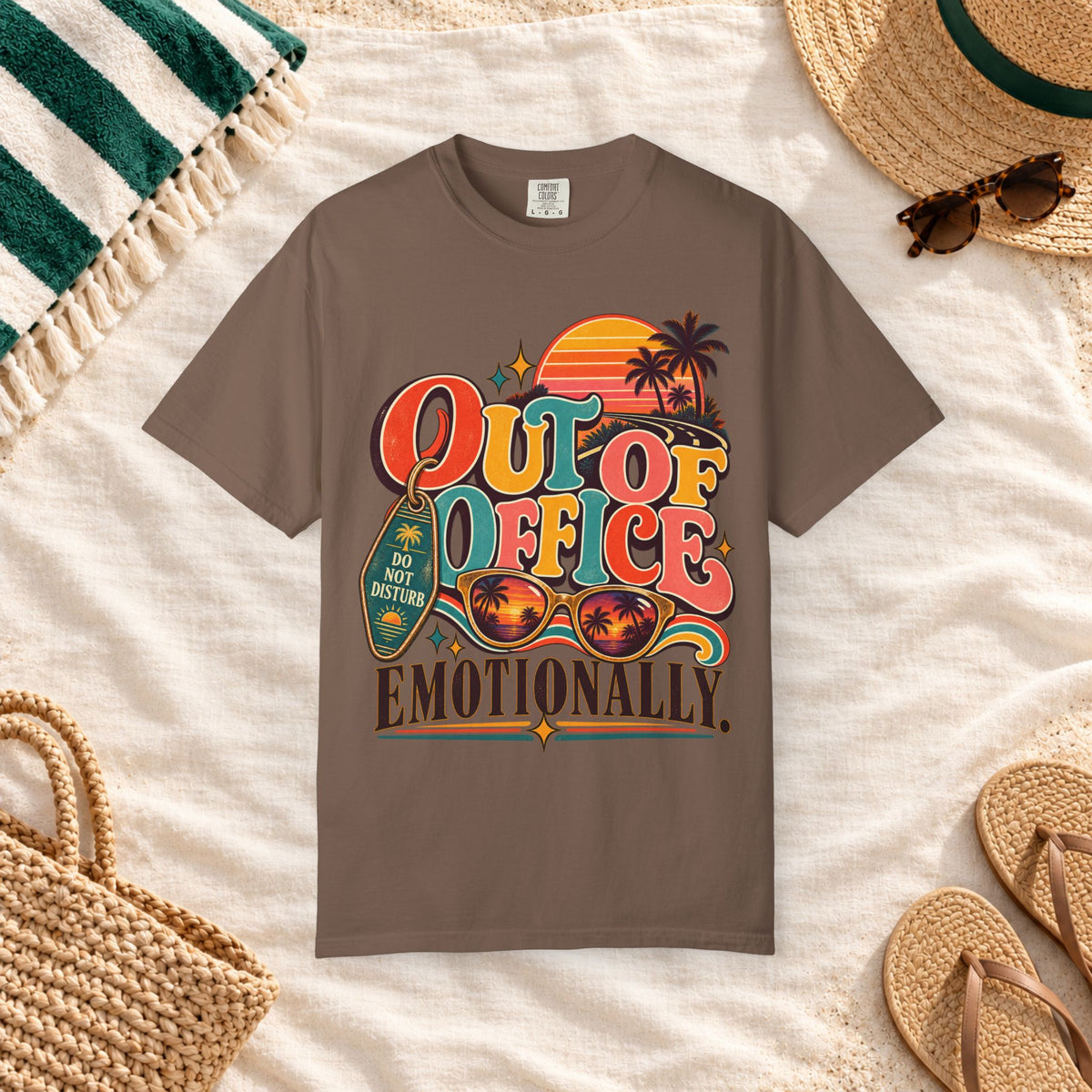 Out of Office Emotionally T-Shirt in Espresso