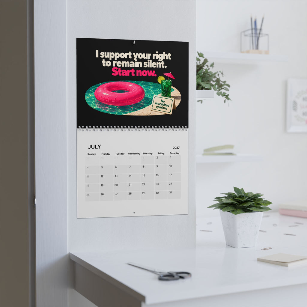 Zero Fucks Remaining 2027 Wall Calendar
