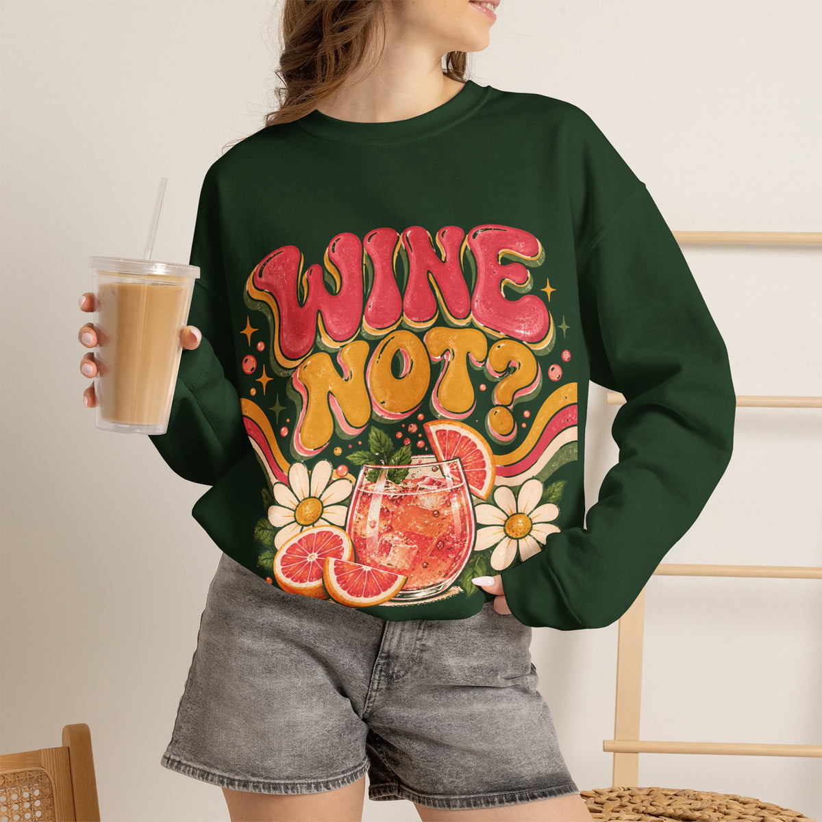 Wine Not? Floral Citrus Sweatshirt