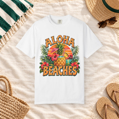 Aloha Beaches Tropical Pineapple T-Shirt in White
